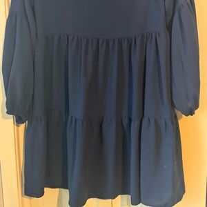 Navy Blue Tiered Dress